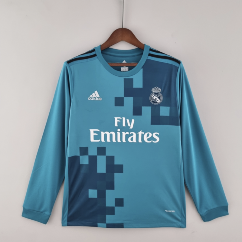 Retro Long Sleeve Real Madrid 17/18 Third Away Kit